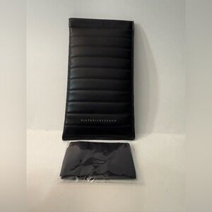 VICTORIA BECKHAM Black Leather Sunglasses Case Only Squeeze Clamp